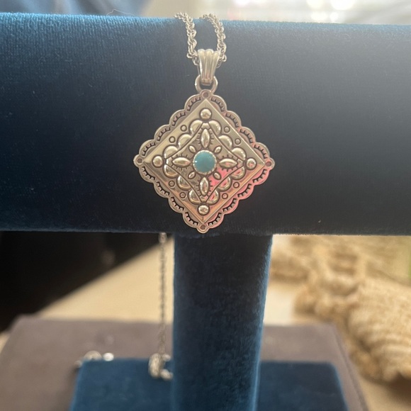 Brighton Silver Necklace with Turquoise Accent - Picture 4 of 4